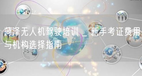 菏泽无人机驾驶培训 _ 新手考证费用与机构选择指南