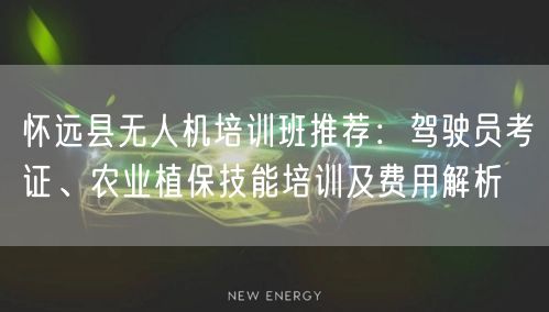 怀远县无人机培训班推荐：驾驶员考证、农业植保技能培训及费用解析