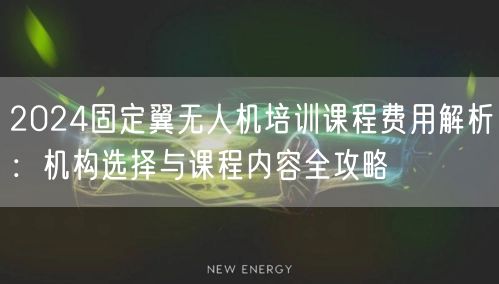 2024固定翼无人机培训课程费用解析:机构选择与课程内容全攻略 2024固定翼无人机培训课程费用解析:机构选择与课程内容全攻略