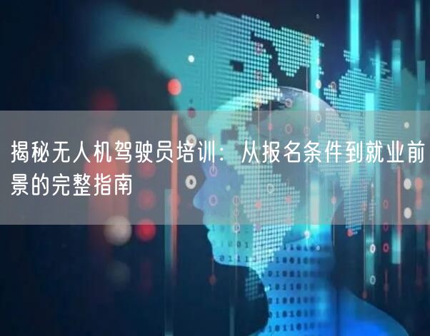 揭秘无人机驾驶员培训：从报名条件到就业前景的完整指南
