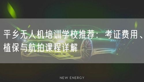 平乡无人机培训学校推荐：考证费用、植保与航拍课程详解
