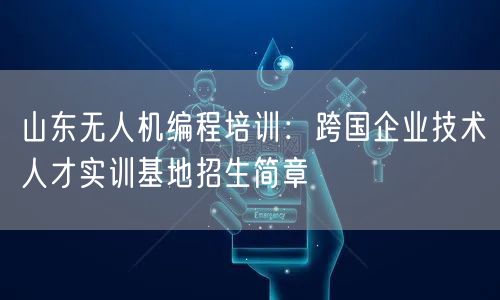 山东无人机编程培训：跨国企业技术人才实训基地招生简章