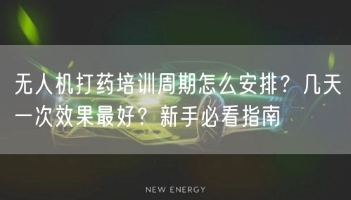 无人机打药培训周期怎么安排？几天一次效果最好？新手必看指南