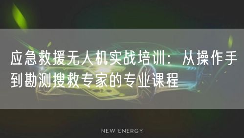 应急救援无人机实战培训:从操作手到勘测搜救专家的专业课程
