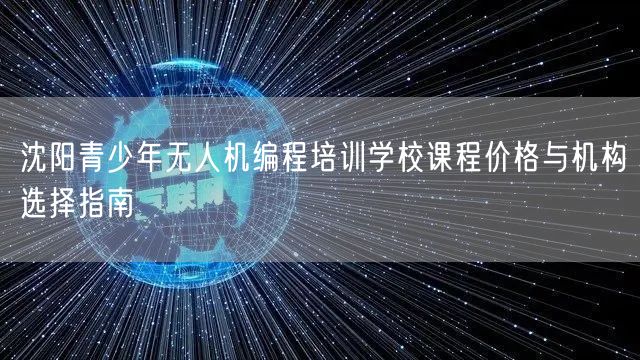沈阳青少年无人机编程培训学校课程价格与机构选择指南