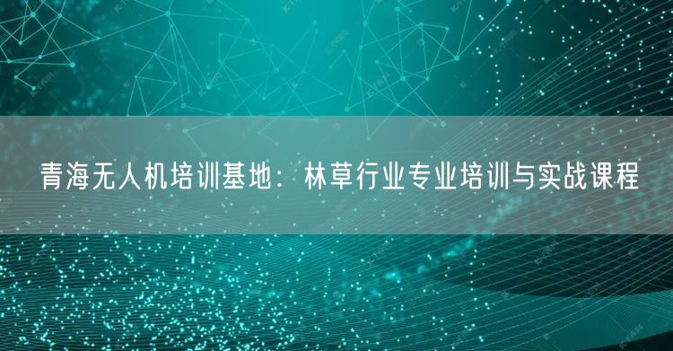 青海无人机培训基地：林草行业专业培训与实战课程