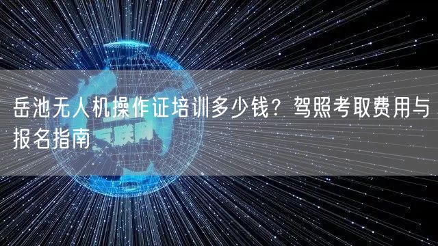 岳池无人机操作证培训多少钱？驾照考取费用与报名指南