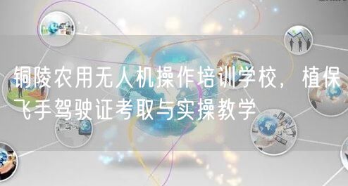 铜陵农用无人机操作培训学校，植保飞手驾驶证考取与实操教学