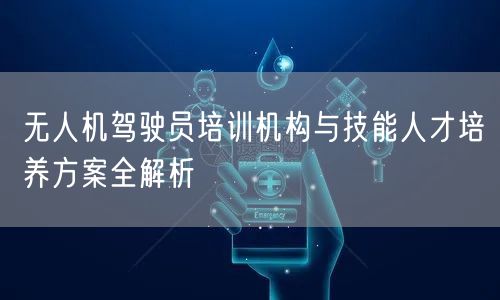 无人机驾驶员培训机构与技能人才培养方案全解析