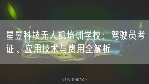 星昱科技无人机培训学校：驾驶员考证、应用技术与费用全解析