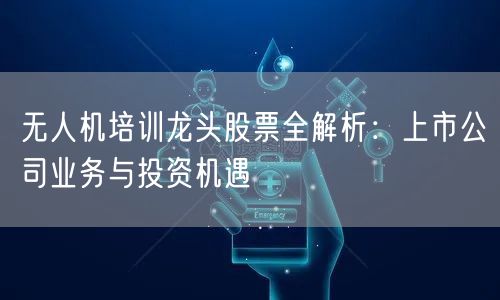 无人机培训龙头股票全解析：上市公司业务与投资机遇