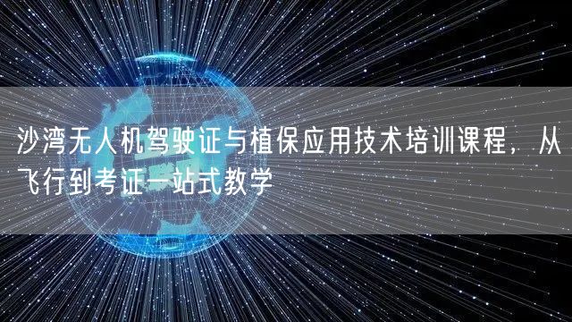 沙湾无人机驾驶证与植保应用技术培训课程，从飞行到考证一站式教学