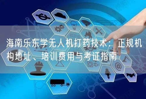 海南乐东学无人机打药技术：正规机构地址、培训费用与考证指南