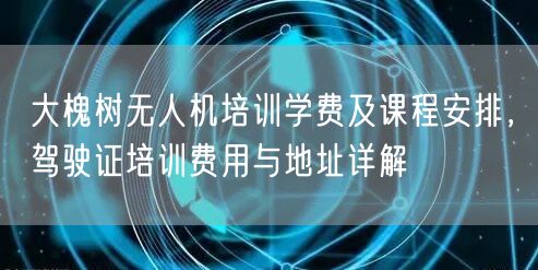 大槐树无人机培训学费及课程安排，驾驶证培训费用与地址详解