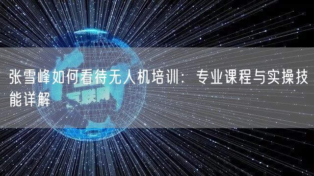 张雪峰如何看待无人机培训:专业课程与实操技能详解