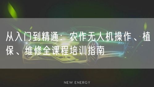 从入门到精通：农作无人机操作、植保、维修全课程培训指南