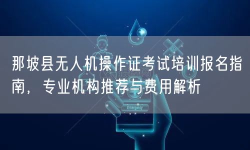 那坡县无人机操作证考试培训报名指南，专业机构推荐与费用解析