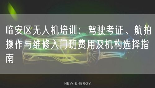 临安区无人机培训：驾驶考证、航拍操作与维修入门班费用及机构选择指南
