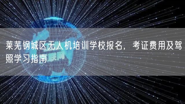 莱芜钢城区无人机培训学校报名，考证费用及驾照学习指南
