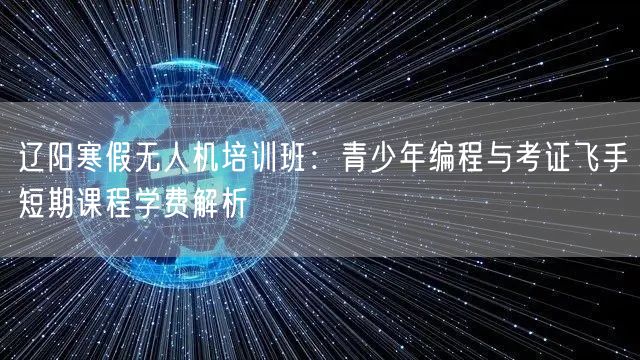 辽阳寒假无人机培训班:青少年编程与考证飞手短期课程学费解析