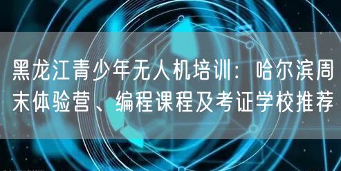 黑龙江青少年无人机培训：哈尔滨周末体验营、编程课程及考证学校推荐