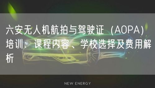 六安无人机航拍与驾驶证（AOPA）培训：课程内容、学校选择及费用解析
