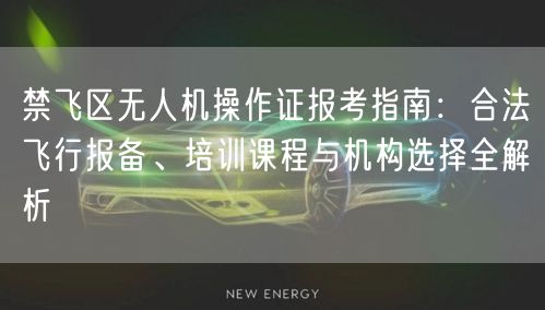 禁飞区无人机操作证报考指南:合法飞行报备、培训课程与机构选择全解析