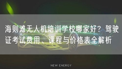 海则滩无人机培训学校哪家好?驾驶证考试费用、课程与价格表全解析