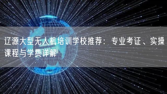 辽源大型无人机培训学校推荐:专业考证、实操课程与学费详解