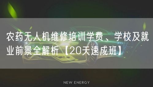农药无人机维修培训学费、学校及就业前景全解析【20天速成班】