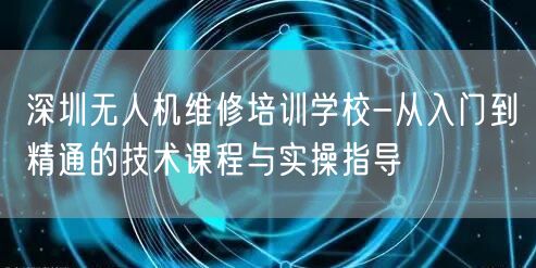 深圳无人机维修培训学校-从入门到精通的技术课程与实操指导 深圳无人机维修培训学校-从入门到精通的技术课程与实操指导