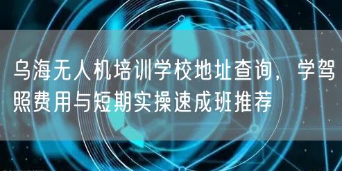 乌海无人机培训学校地址查询,学驾照费用与短期实操速成班推荐 乌海无人机培训学校地址查询,学驾照费用与短期实操速成班推荐