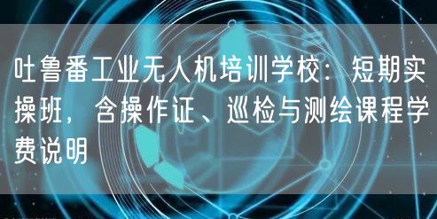 吐鲁番工业无人机培训学校：短期实操班，含操作证、巡检与测绘课程学费说明