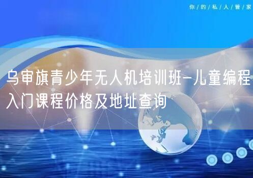 乌审旗青少年无人机培训班-儿童编程入门课程价格及地址查询