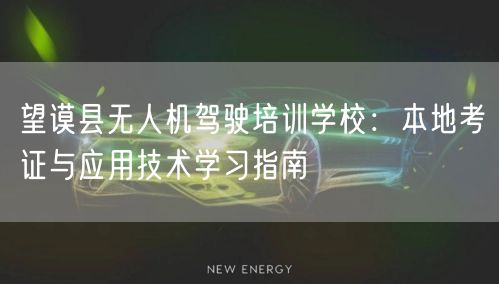 望谟县无人机驾驶培训学校：本地考证与应用技术学习指南