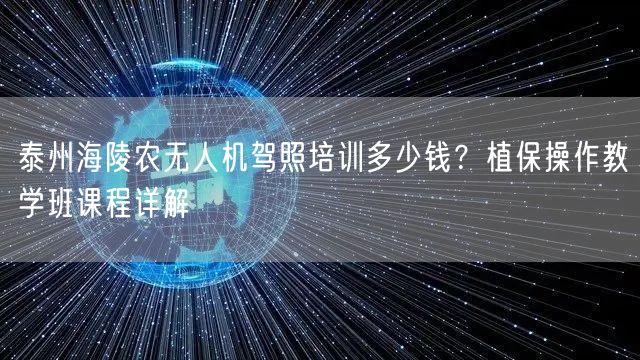 泰州海陵农无人机驾照培训多少钱?植保操作教学班课程详解 泰州海陵农无人机驾照培训多少钱?植保操作教学班课程详解