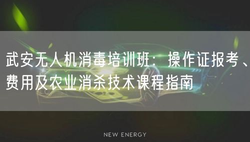 武安无人机消毒培训班:操作证报考、费用及农业消杀技术课程指南 武安无人机消毒培训班:操作证报考、费用及农业消杀技术课程指南